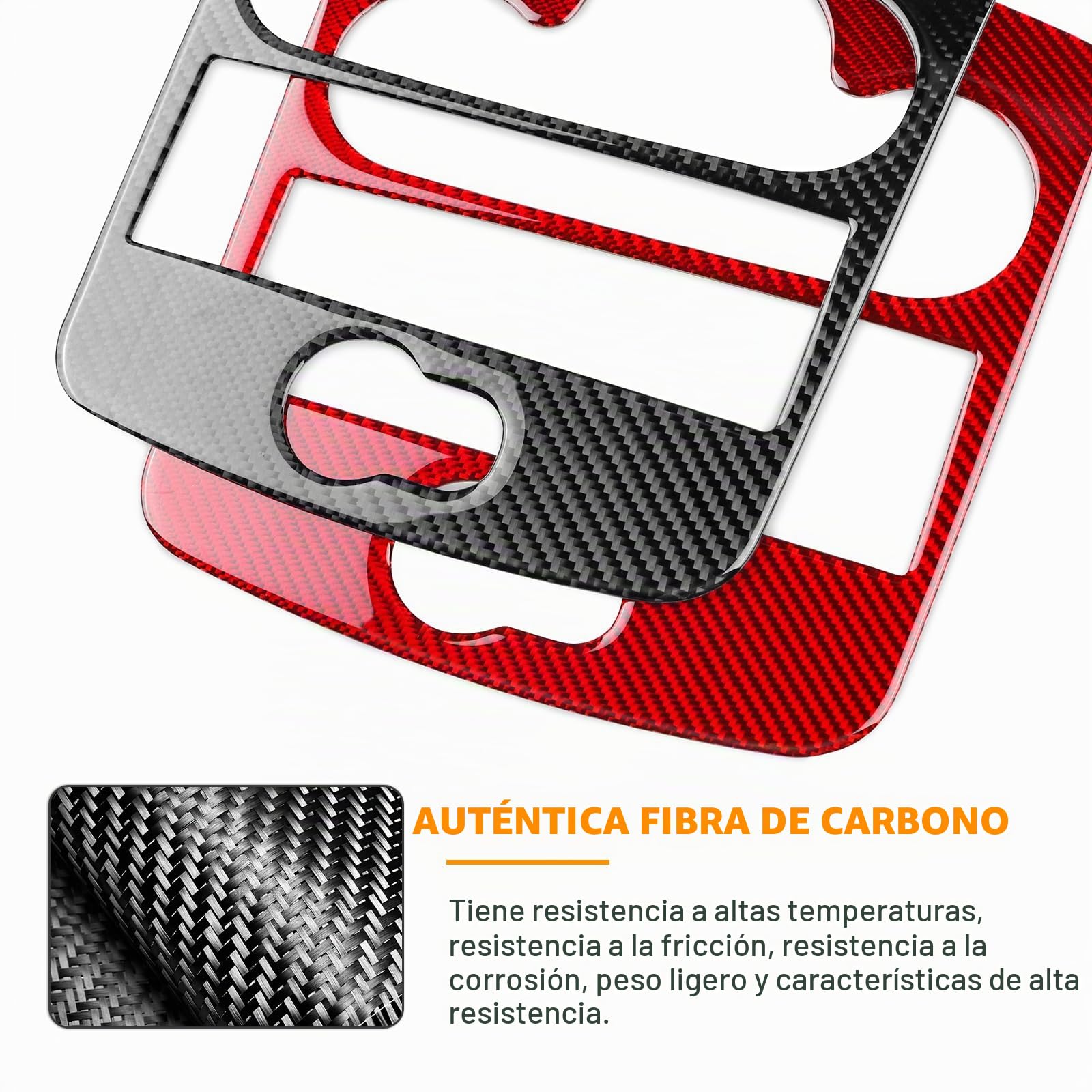 KUNGKIC Para Renault Clio 3 2006-2012 Adhesivo de fibra de carbono para CD y AC del coche, panel de climatización central, salida de aire, marco decorativo, accesorio para el interior, regalo (negro)