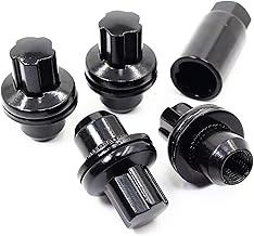 Set of 4 Veritek 14x1.5mm 1.85 Inch Length 0.90 Inch Shank 22mm Key Hex OEM Black Mag Seat Security Wheel Locks for Land Rover Range Rover Discovery LR3 LR4 HSE Sport Full Sized Factory Wheels