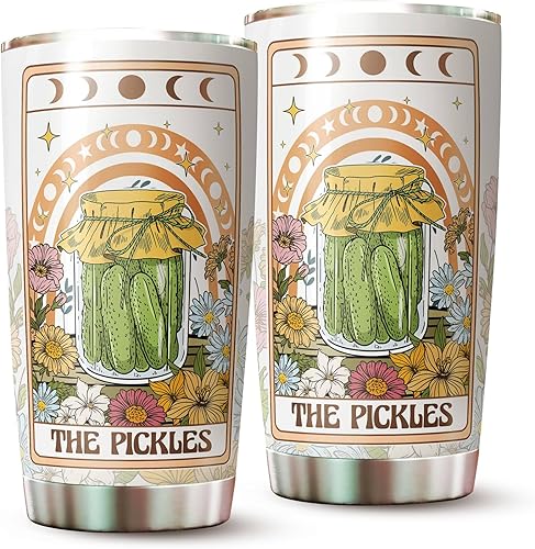 ArtistryWay Regalo para los amantes de los pepinillos, regalos para agricultores, taza de viaje de pepinillos para mujeres, hombres, regalo para