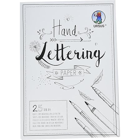 Ursus Handlettering Paper Schwarz - 25 Blatt DIN A4 210g/qm Tonkarton