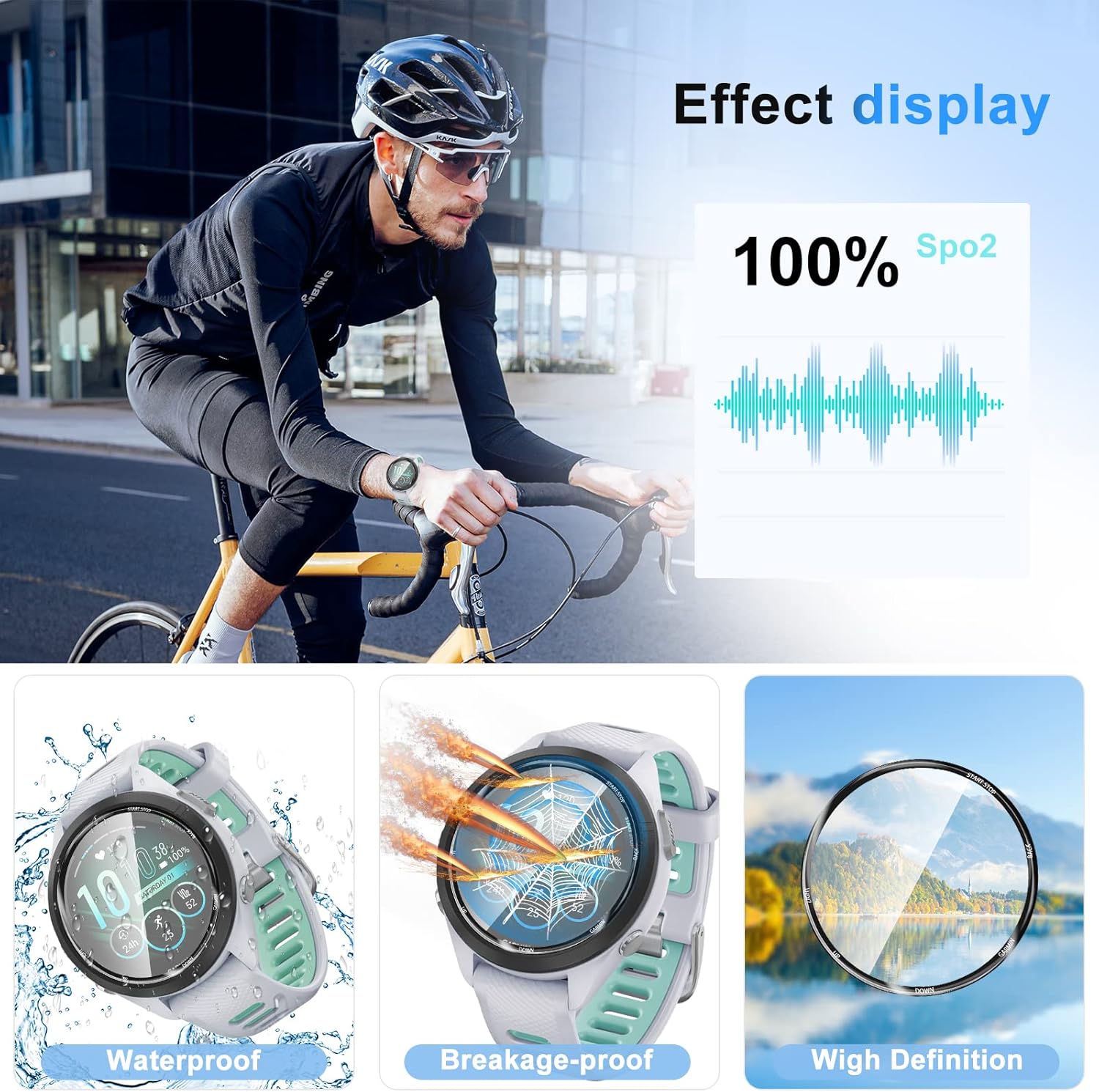 Suoman 2-Pack for Garmin Forerunner 265S Screen Protector, [Anti-Scratch] Ultra-thin High Definition Soft Screen Protective Film