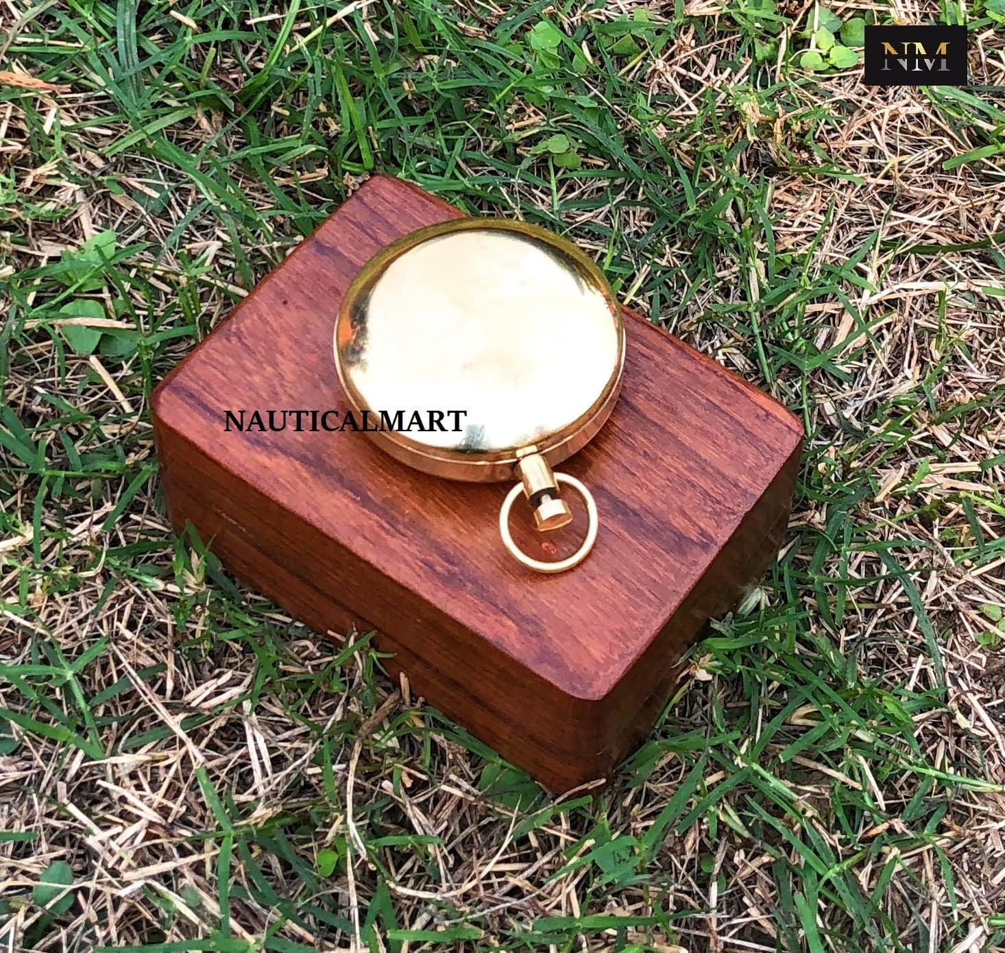 Brass Compass Handmade Push Button Direction Pocket Compass for Birthday Gift, Baptism Gift, Wedding Gift, Best Man Gift, Valentine’s Day Gift