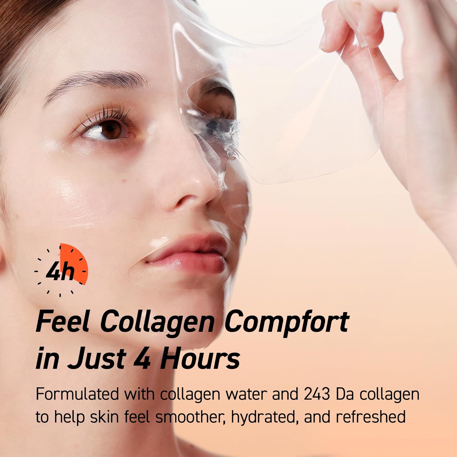 IVOSKIN Collagen Jelly Hydro-bomb Plump Mask, Hydrating 39g x 4ea Real Collagen Mask, Firming and Moisturizing for Glow Skin, Collagen Water over 670,000 ppm