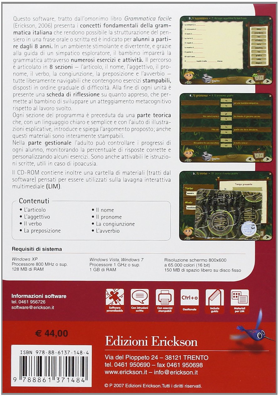 Grammatica facile. Giochi e attività per la scuola primaria e secondaria di primo grado. CD-ROM