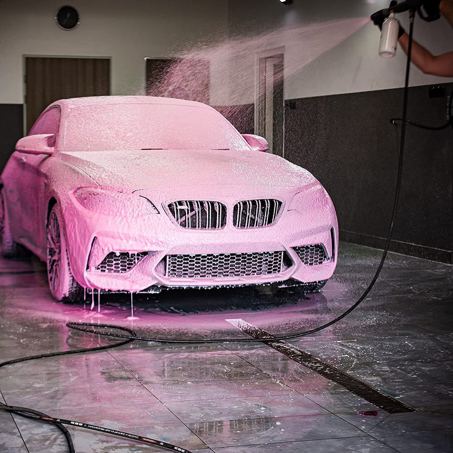 GxDetail Pink Foam 5 Litros – Espuma de Lavado Rosa para Coche – Limpieza Profunda y Brillo Espectacular – Espuma Densa y pH Neutro – Seguro para Pintura - Efecto Nieve.