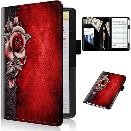 Server Books For Waitress - PU Leather Receipt Book With Zipper Pocket Durable Corners - View #2