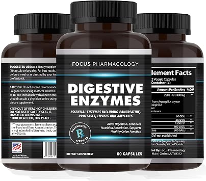 Digestive Enzymes Blend - 60 Ct Protease, Lipase, Lactase, Galactosidase