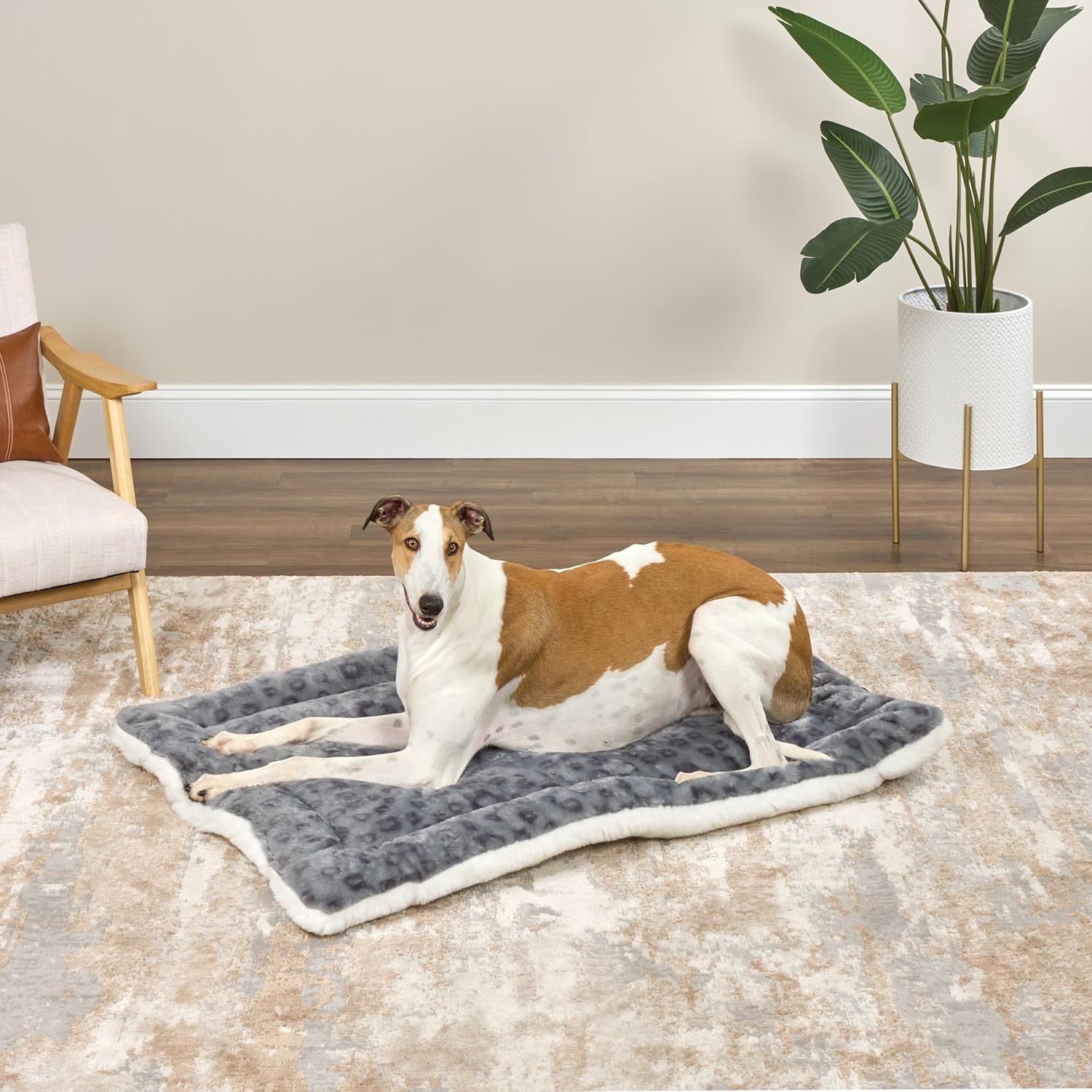 MidWest Homes for Pets Reversible Pet Bed; Machine Washable; Great for Giant Dog Breeds; Spotted Gray; 54"; 40254-FVGYS