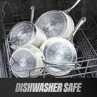 Vista 5 de Gotham Steel Hammered - Juego de utensilios de cocina de cerámica antiadherentes, ollas y sartenes antiadherentes con utensilios de cocina