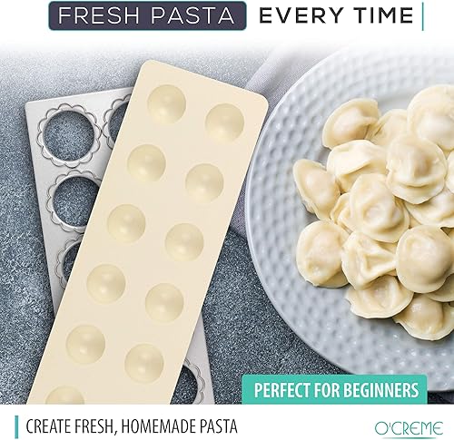 Miniatura 2 de O'Creme Máquina de ravioles para 12 círculos cada uno de 1-78 pulgadas (incluyendo bordes), con bandeja de corte de metal con revestimiento