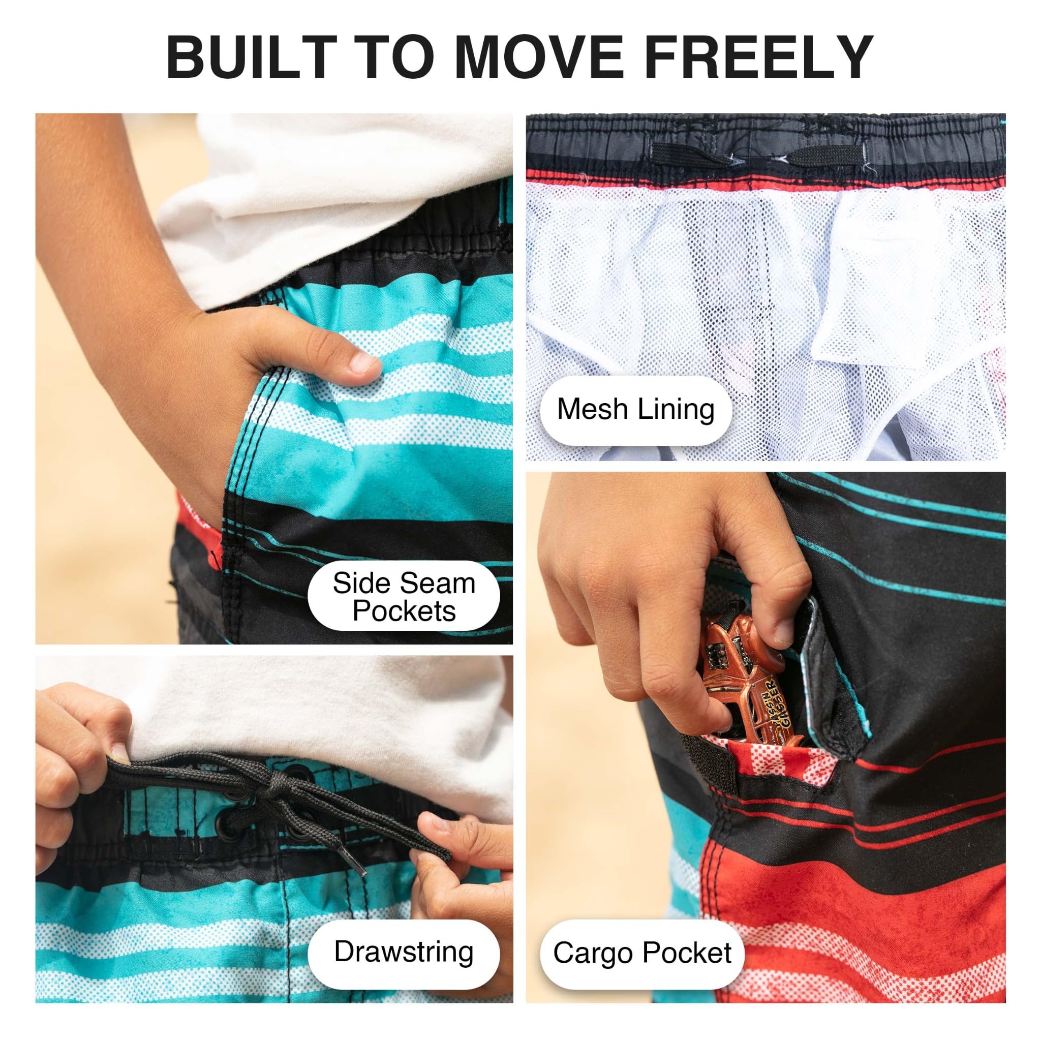 Kanu Surf Boys' Specter Quick Dry UPF 50+ Beach Swim Trunk