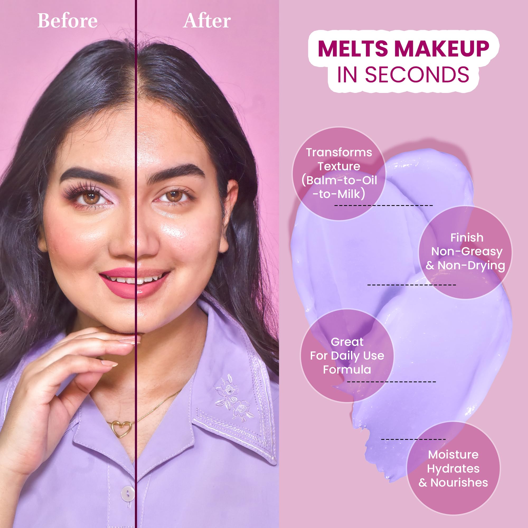 Parul Garg Beauty Cleansing Balm – Gentle Hydrating Makeup Remover | Dissolves Waterproof Makeup, Nourishes & Refreshes Skin | Non-Greasy, Lightweight, All Skin Types - Image 4 thumbnail