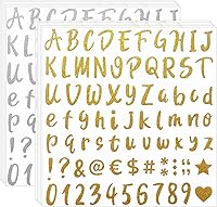 Vista 12 de 810 piezas de 10 hojas de calcomanías autoadhesivas con purpurina, calcomanías de números del alfabeto para buzón, cuaderno, ventana, decoración