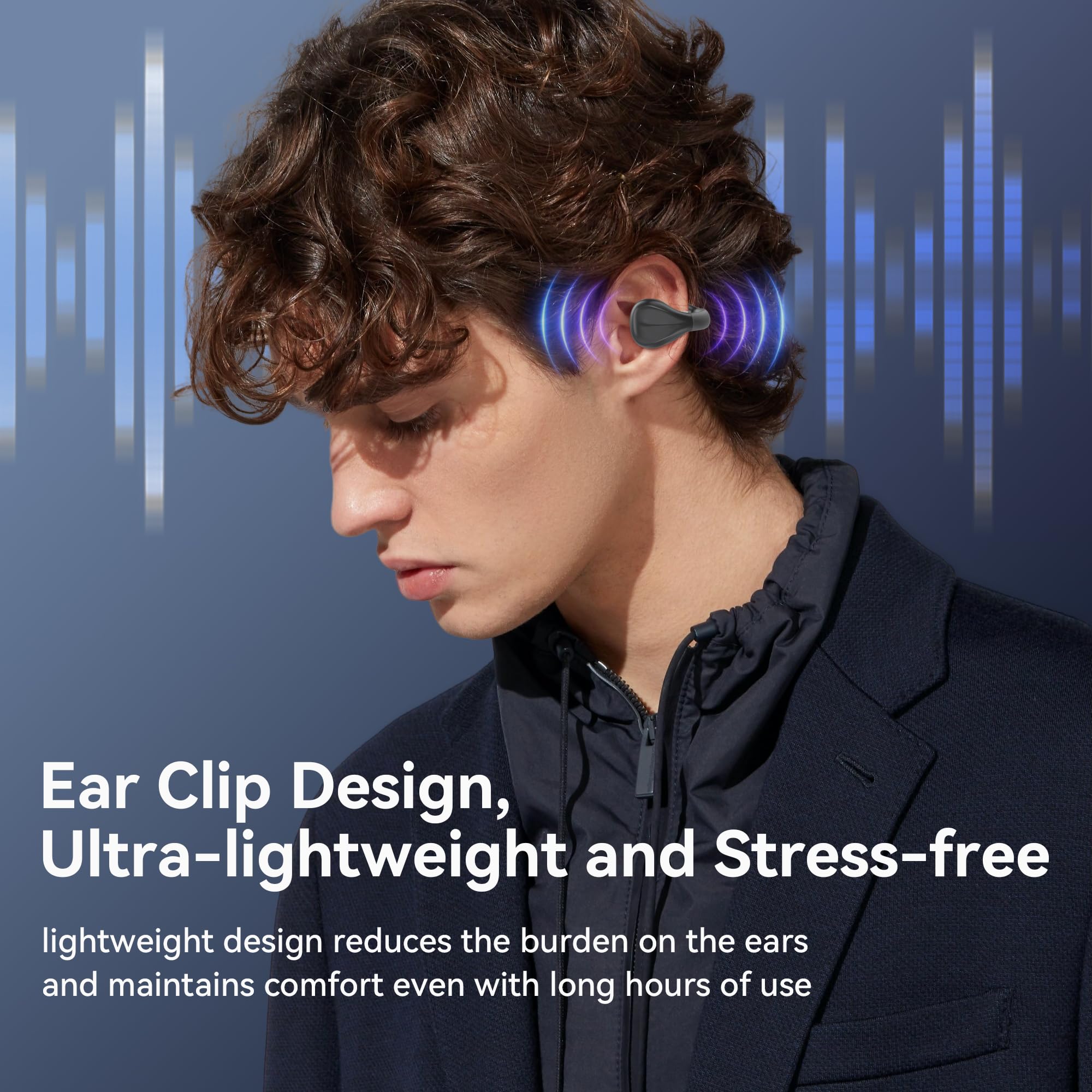 Oraolo Cuffie Bluetooth Open-ear A Clip, Bluetooth 5.4, Touch Control, Batteria 32 Ore, ENC, Impermeabili IPX6, Suono HI-FI, Per Sport E Fitness