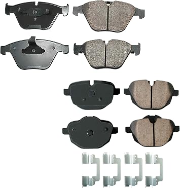 Akebono Euro Front and Rear Ultra Premium Slotted Ceramic Brake Pad Set Kit For BMW E89 Z4 sDrive35is 2011-2016