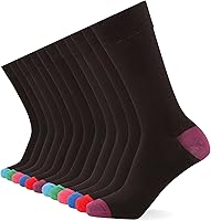 FM London Chaussettes intelligentes (lot de 12) - Chaussettes respirantes unies, à motifs et noires pour hommes -...