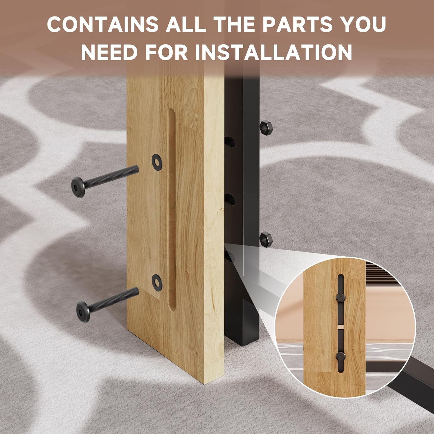 Bed Headboard Queen Size, 64.5" Wide Wood Modern Queen Headboard Only, Wingback Boho Headboards, Natural