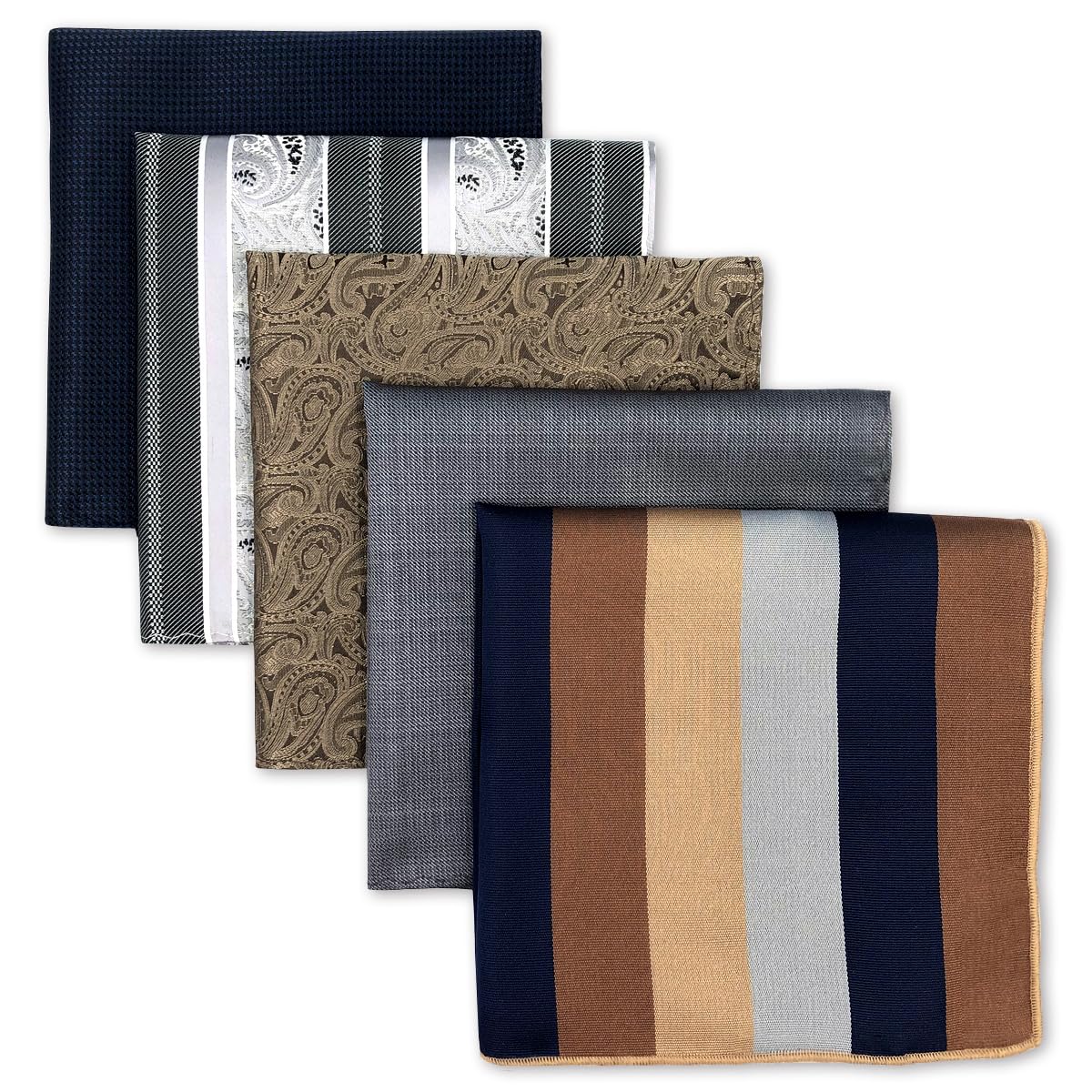 S&W SHLAX&WING 5 Pieces Pañuelo De Bolsillo Para Hombre Handkerchiefs Set para chaqueta de traje — view 17