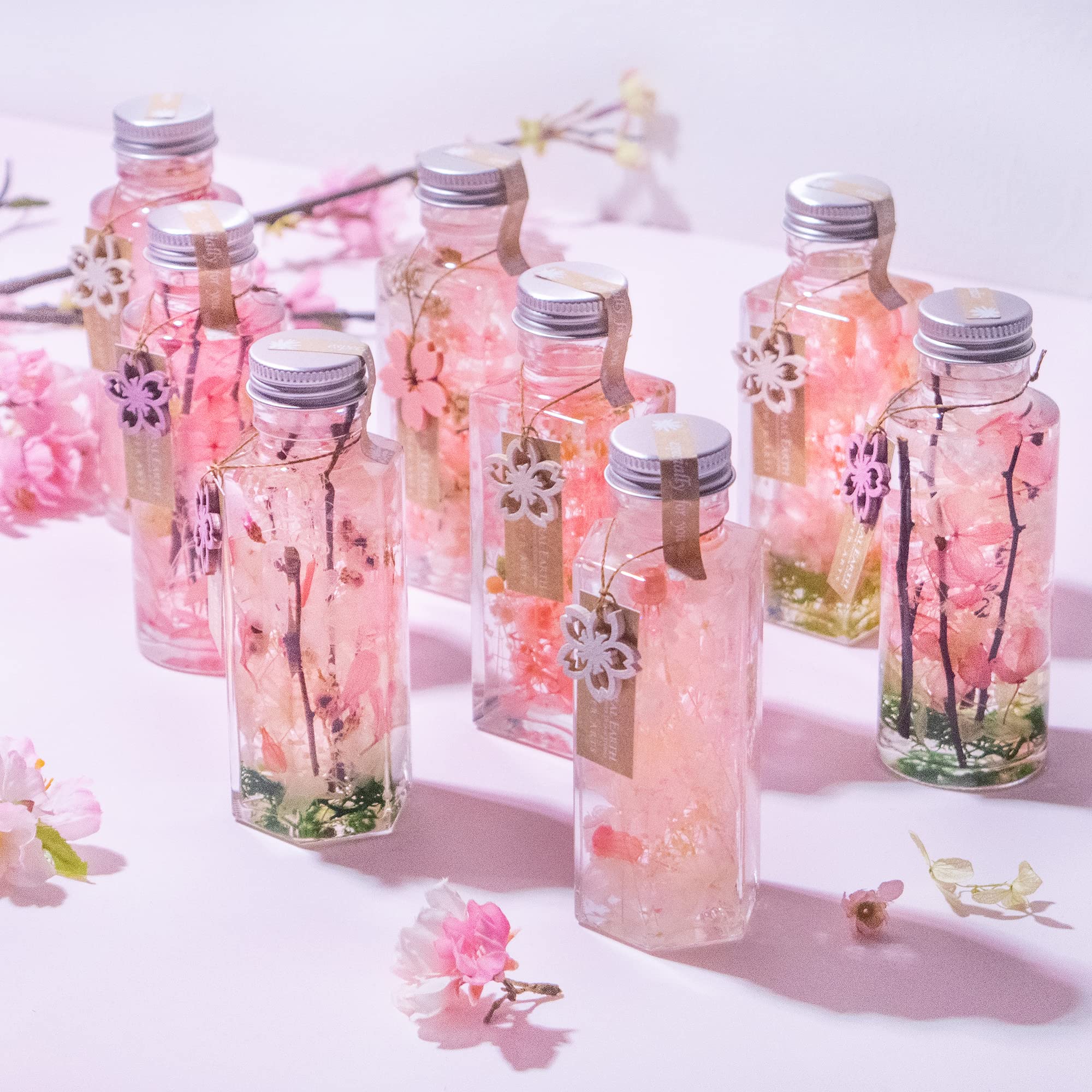 Amazon｜桜 ハーバリウム small 円柱ボトル 枝なし 100ml サクラ 