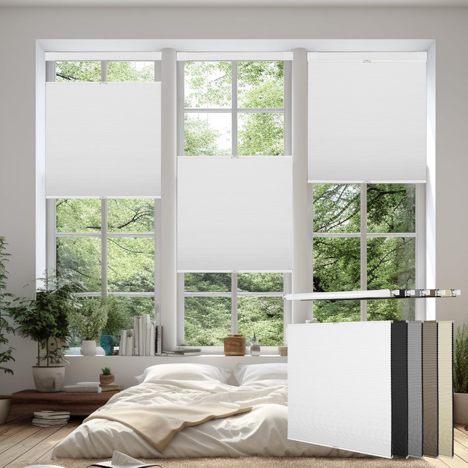 Sulugood Top Down Bottom Up Shades, No Drill No Tools