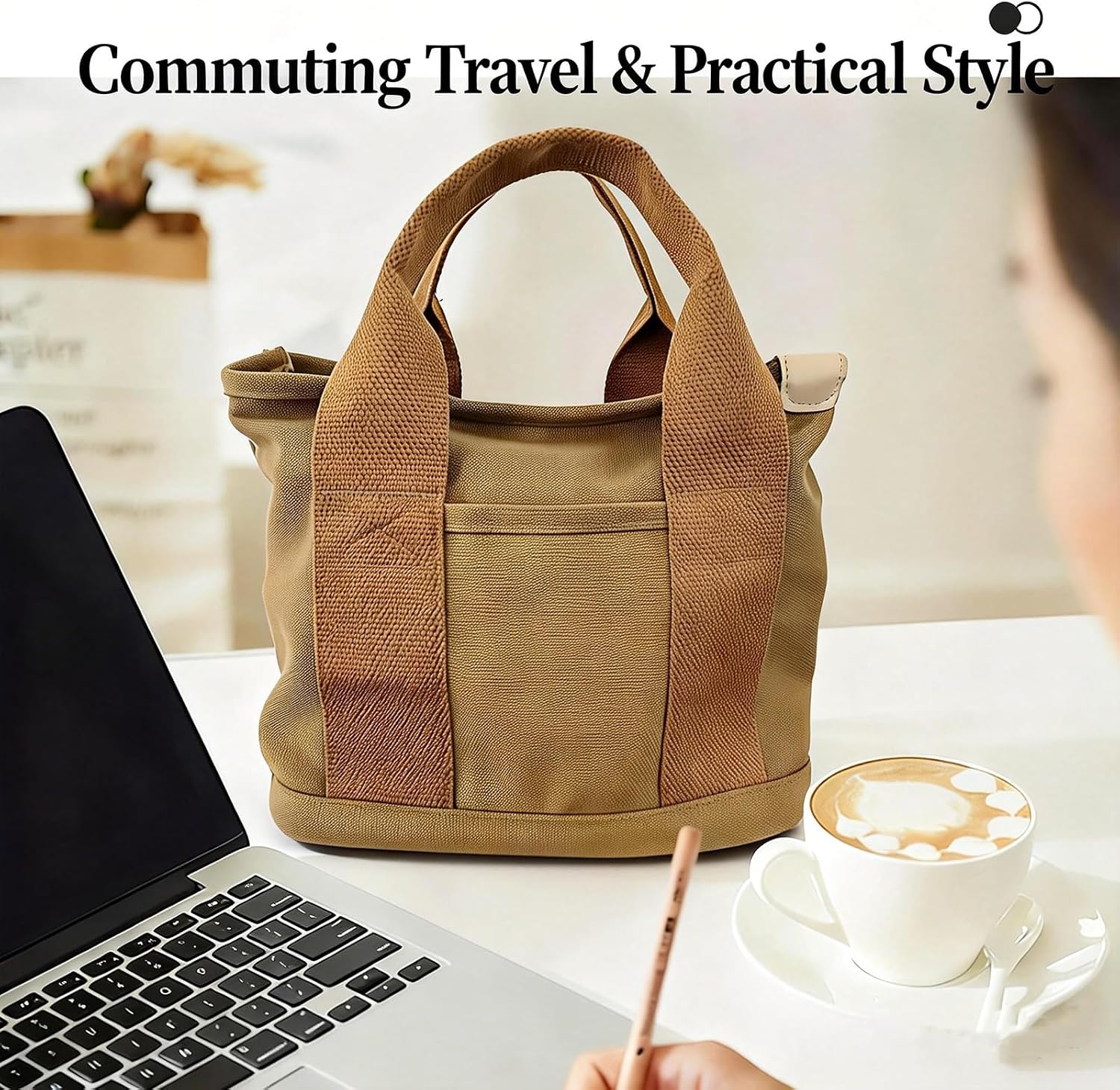 Mini Canvas Tote Bag with Zipper, Small Crossbody Shoulder Bag for Women, Trendy Hobo Satchel Messenger Purse for Everyday Use