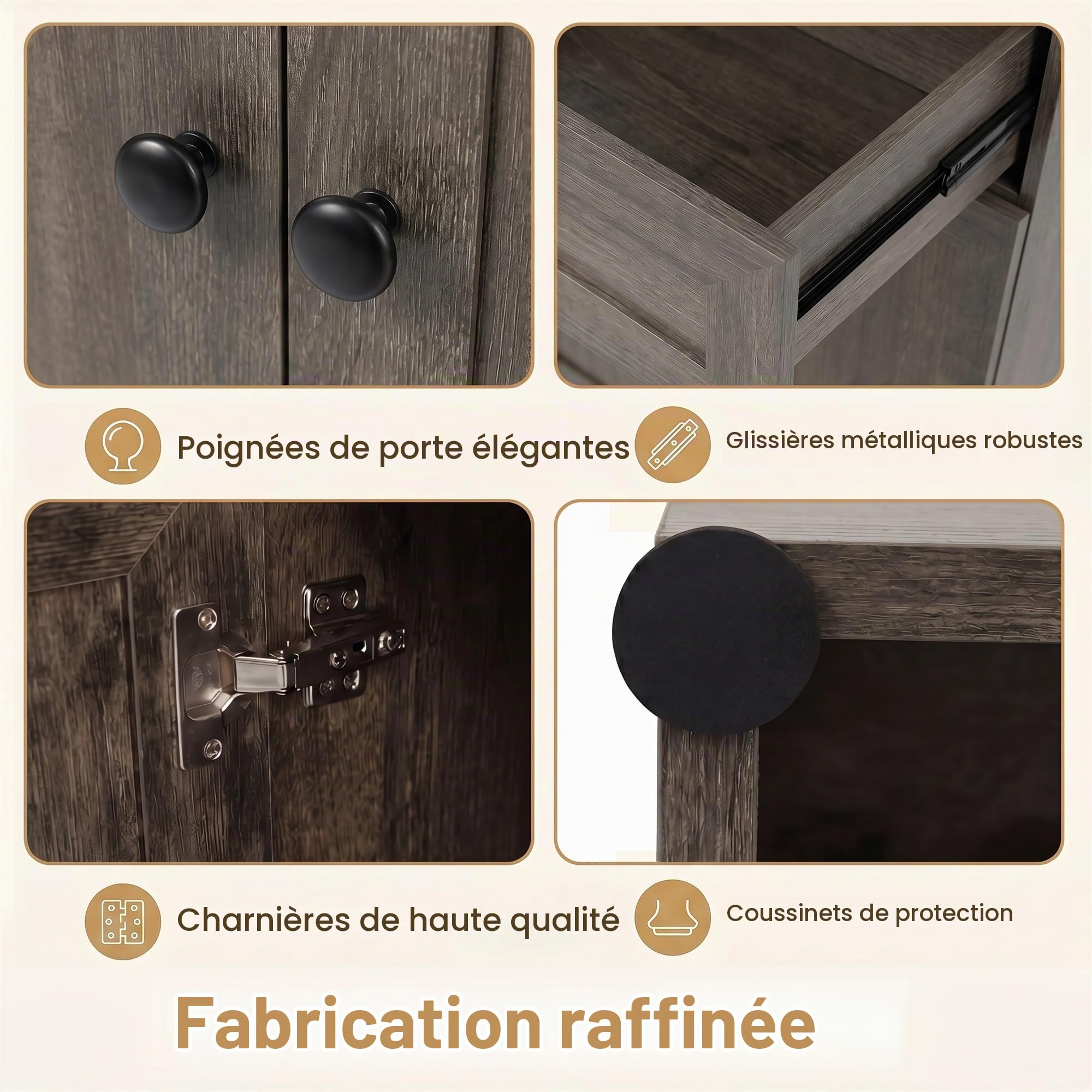 LIFEZEAL Armoire de Salle de Bain Haute, Meuble de Rangement 3 Niveaux en Bois avec 4 Portes, 1 Tiroir, Compartiment Ouvert, Étagère Réglable, Armoire Moderne pour Salle de Bain, Cuisine (Brun Clair)