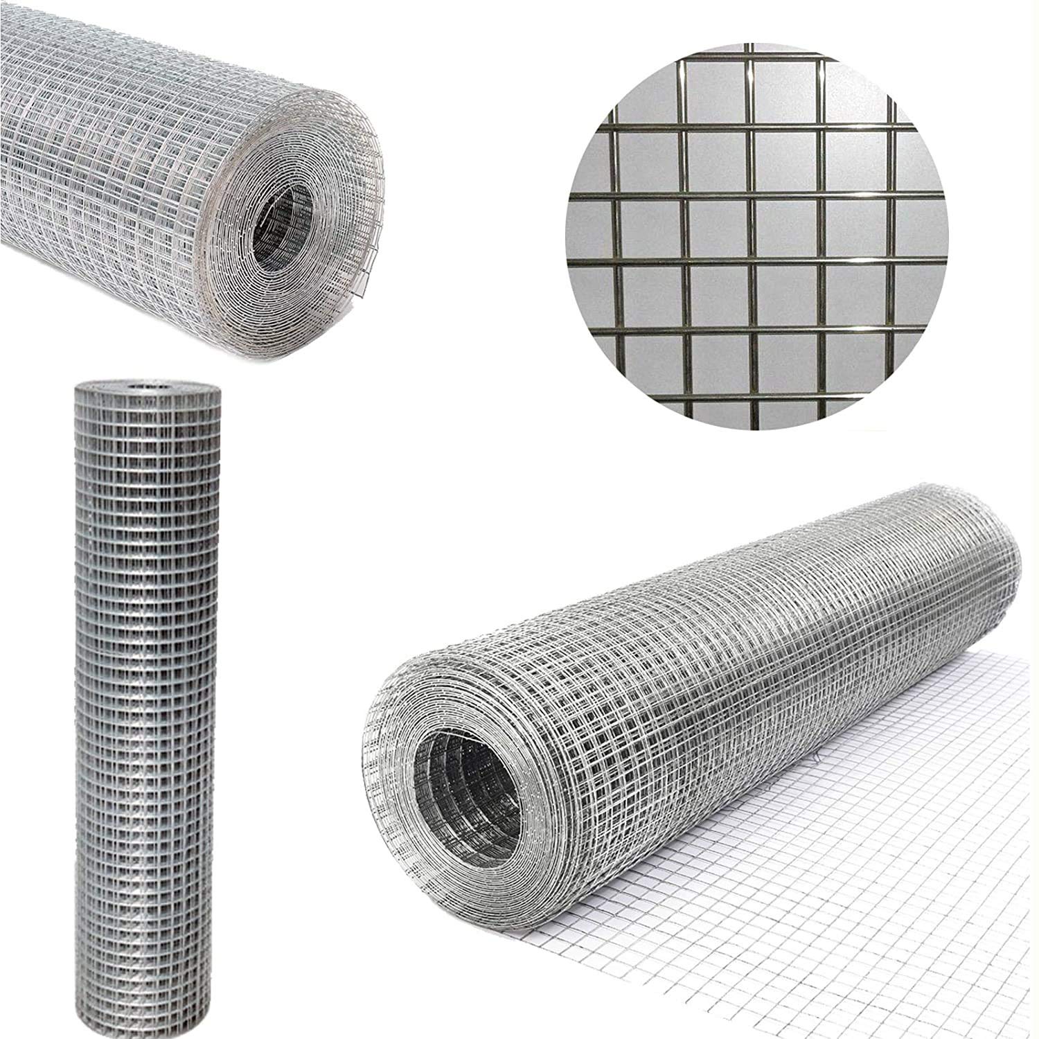 Grillage Soudé Galvanisé 25x25 Mm - 1,4 Mm D'épaisseur - Rouleau 1 M X 5 M Pour Volière, Clapier, Jardin