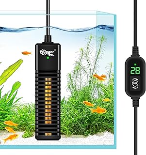 hygger 水槽ヒーター 小型 30cm用 15-34℃温度調節可能 ヒーター ミニ サーモスタット付き 11-30Lの海水・淡水水槽に適応 ベタ メダカ 熱帯魚 観賞魚対応 30W