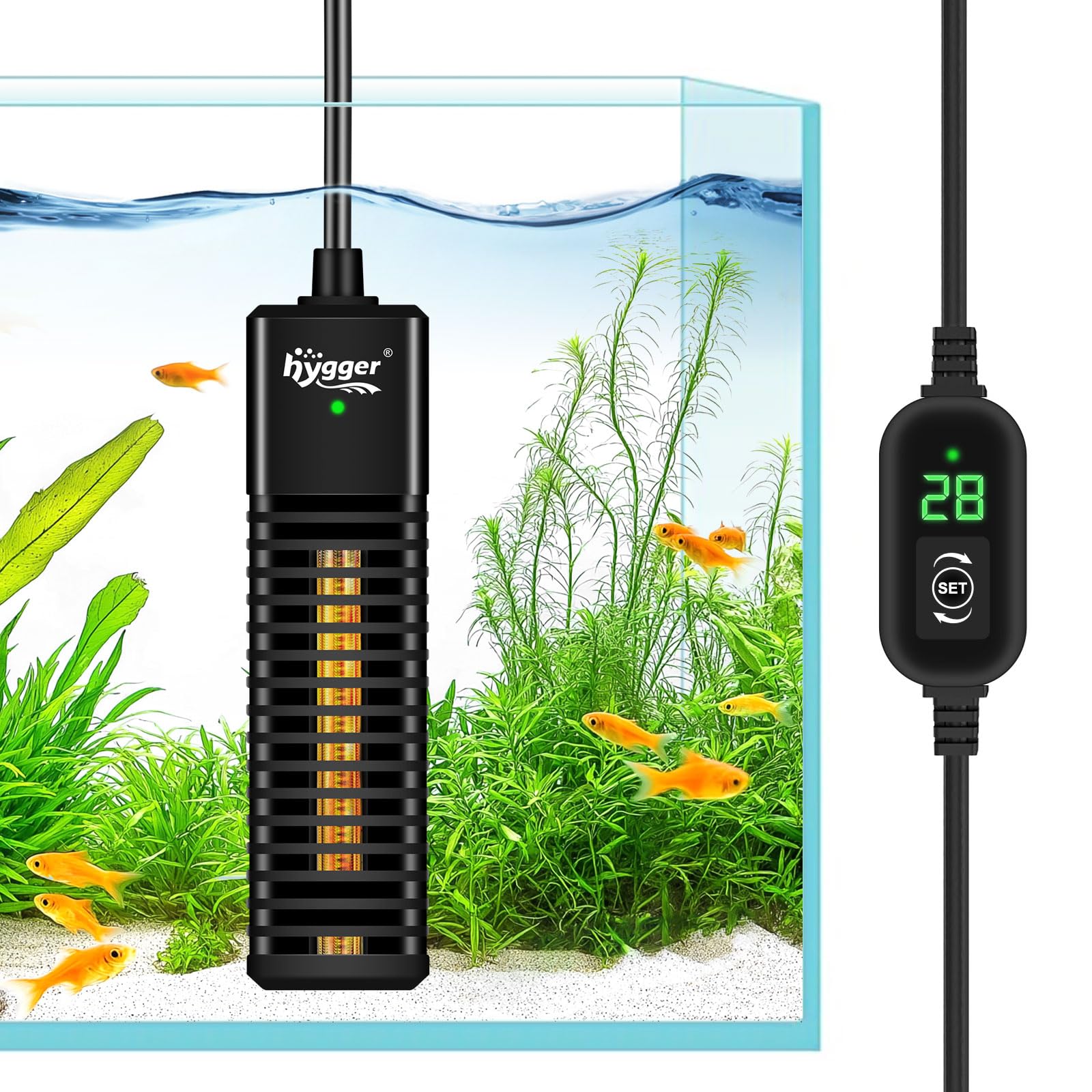 Amazon | hygger 水槽ヒーター 小型 30cm用 15-34℃温度調節可能