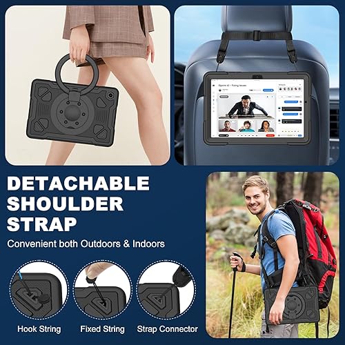 Miniatura 7 de Funda para Samsung Galaxy Tab A9+ A9 Plus de 11 pulgadas 2023 con protector de pantalla con soporte giratorio de 360, correa para el hombro, funda