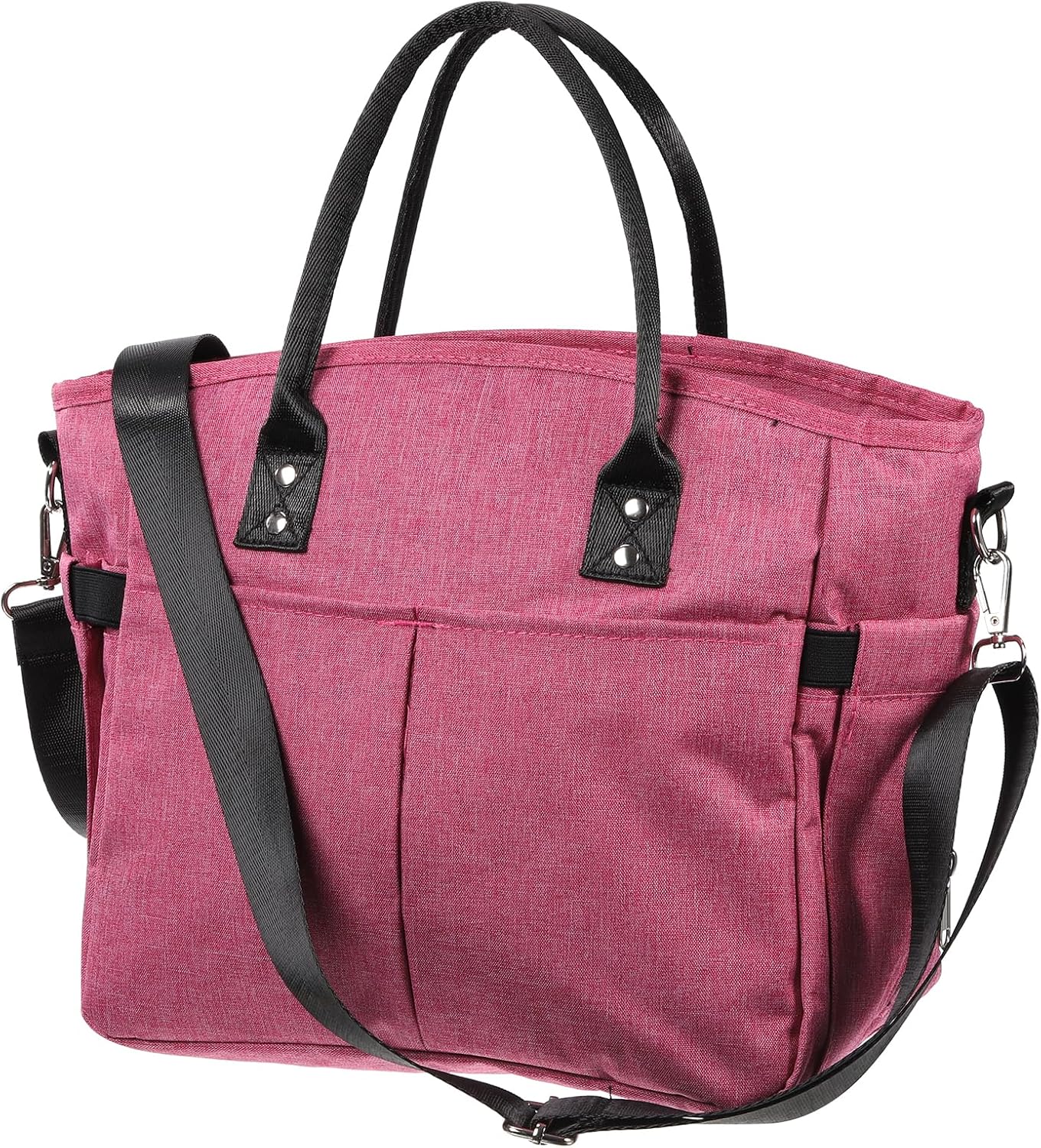 PATIKIL Insulated Lunch Bag, Oxford Cloth Waterproof Lunch Tote Bag Thermal Portable Lunch Box Food Container for Work Office Picnic Outdoor, 10.63"x5.91"x11.02", Rose Red