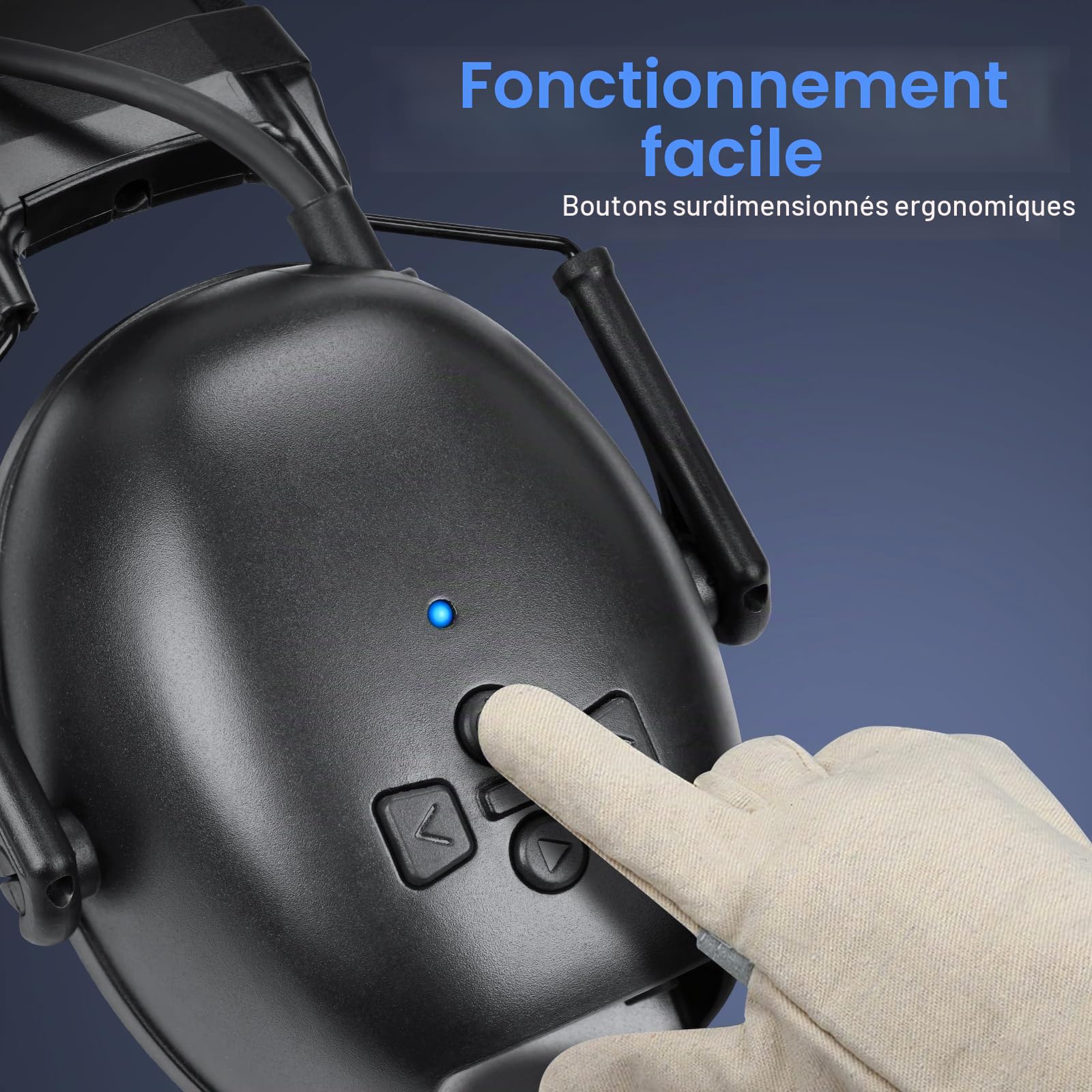 Casque antibruit Bluetooth 5.4, 120 Heures d'autonomie, Microphone intégré, SNR 30 DB, protège-Oreilles avec réduction du Bruit pour la Tonte, Le Travail du Bois et l'aménagement paysager