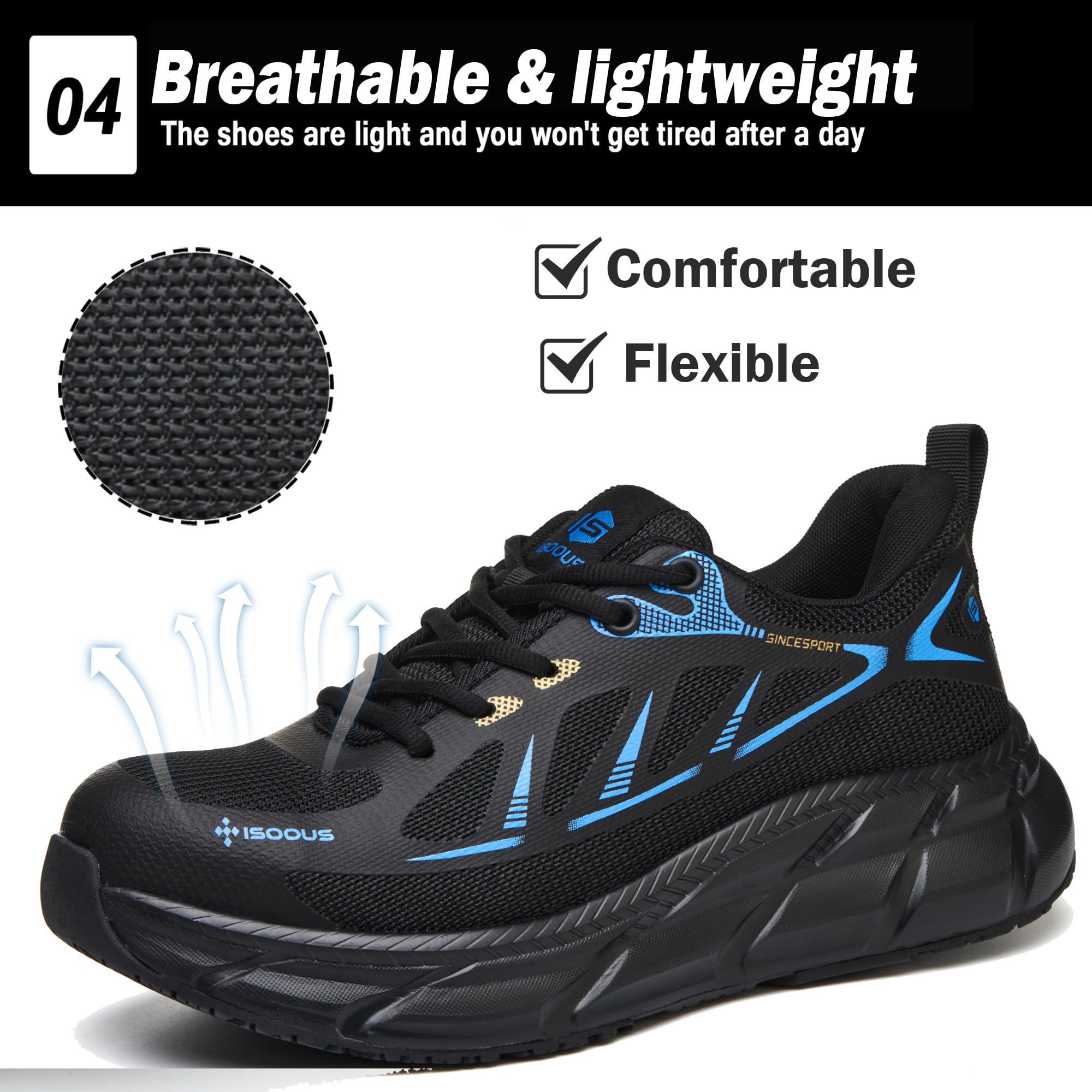 Scarpe Antinfortunistiche Uomo Scarpe da Lavoro Donna Leggere Scarpe Sicurezza con Punta in Acciaio Traspiranti