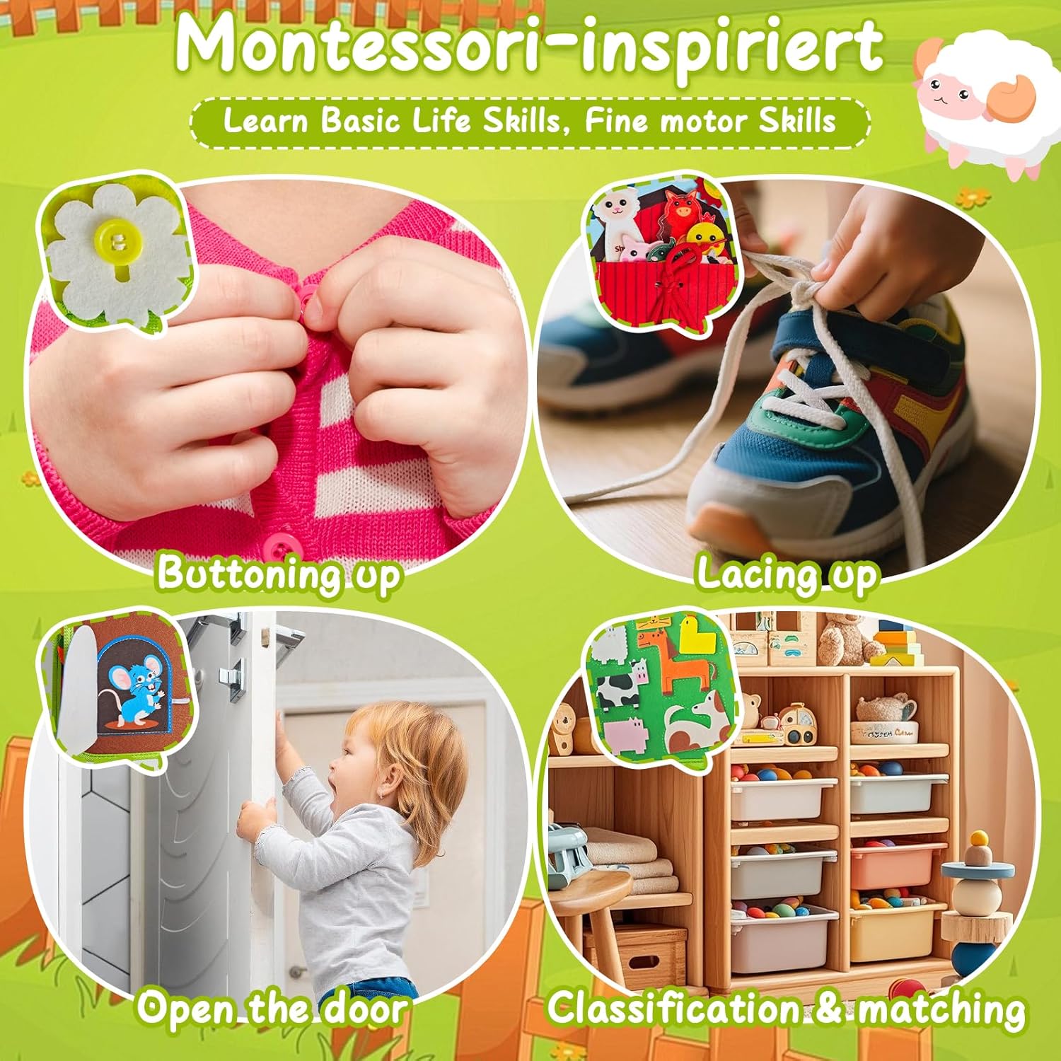 Busy Book for Toddlers 3-5, Learning Toys for 3 Year Old, Montessori Toddler Busy Board Ages 3, Sensory Toys for Kids with Autism, Preschool Learning Activities, Gift for 3 4 5 Year Old Girl Boy