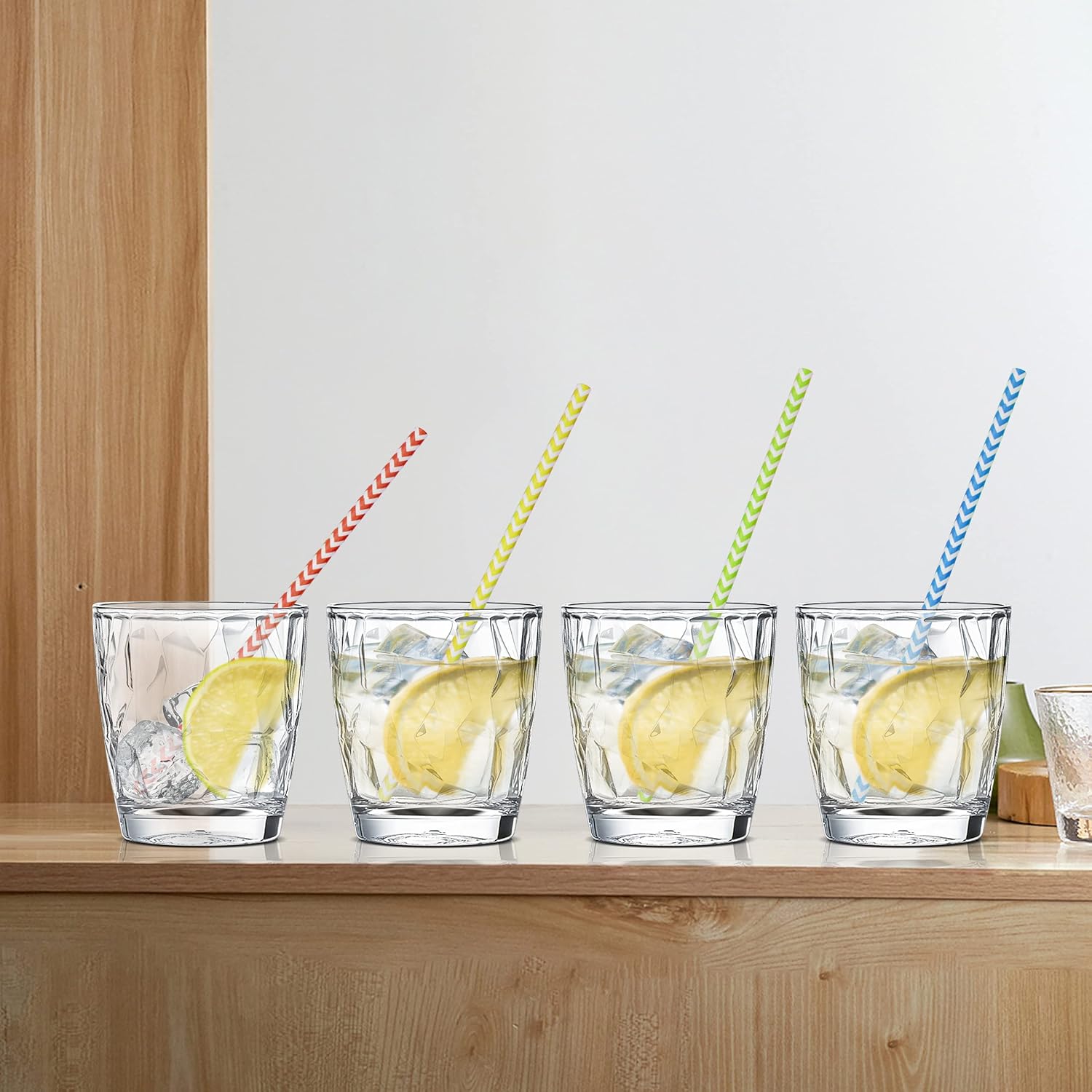 Plastic Clear Water Tumblers Set of 4, 10-ounce Transparent Unbreakable Drinking Glasses, Acrylic Reusable Juice Wine Cups Dishwasher Safe Water Tumblers Camping Portable Cups, Easy To Storage (Clear) - Image 7