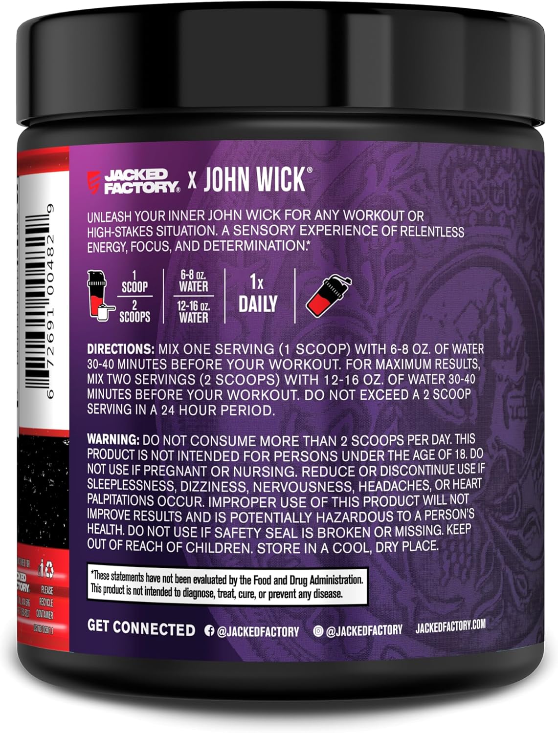 Jacked Factory X John Wick - Nitrosurge Wick Pre Workout Supplement - Intense Energy, Battle-Ready Focus, Unstoppable Commitment, and Sheer Will - 30 Servings, Osaka Cherry Blossom - Image 8