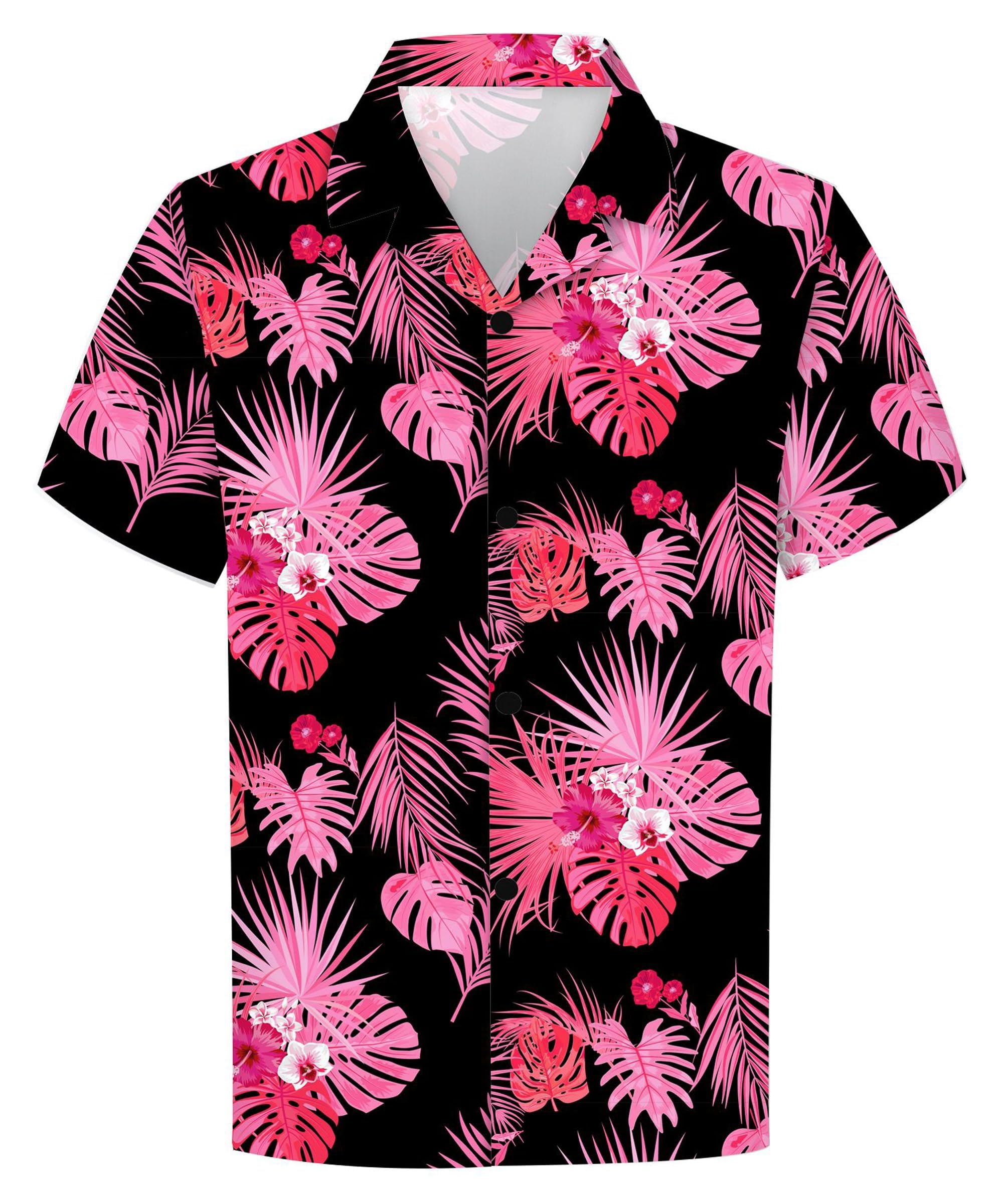Cromoncent Hawaiian Shirt for Boy&amp;Men Short Sleeve Cuban Collar Tropical Holiday Summer Beach Shirts