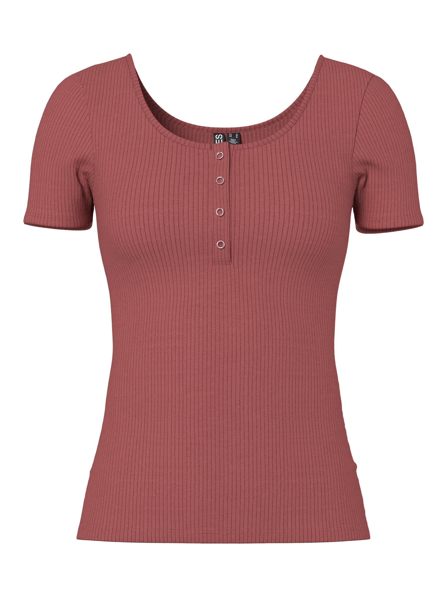 PIECES Women's Pckitte SS Top Noos BC T-Shirt, Apple Butter, XS Pink