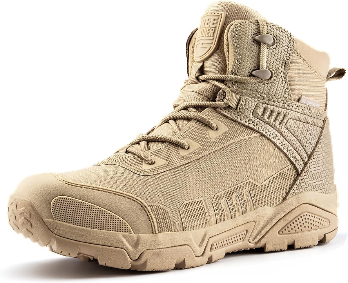 Botas de trabajo tácticas impermeables para hombre, botas de senderismo de combate ligeras y cómodas