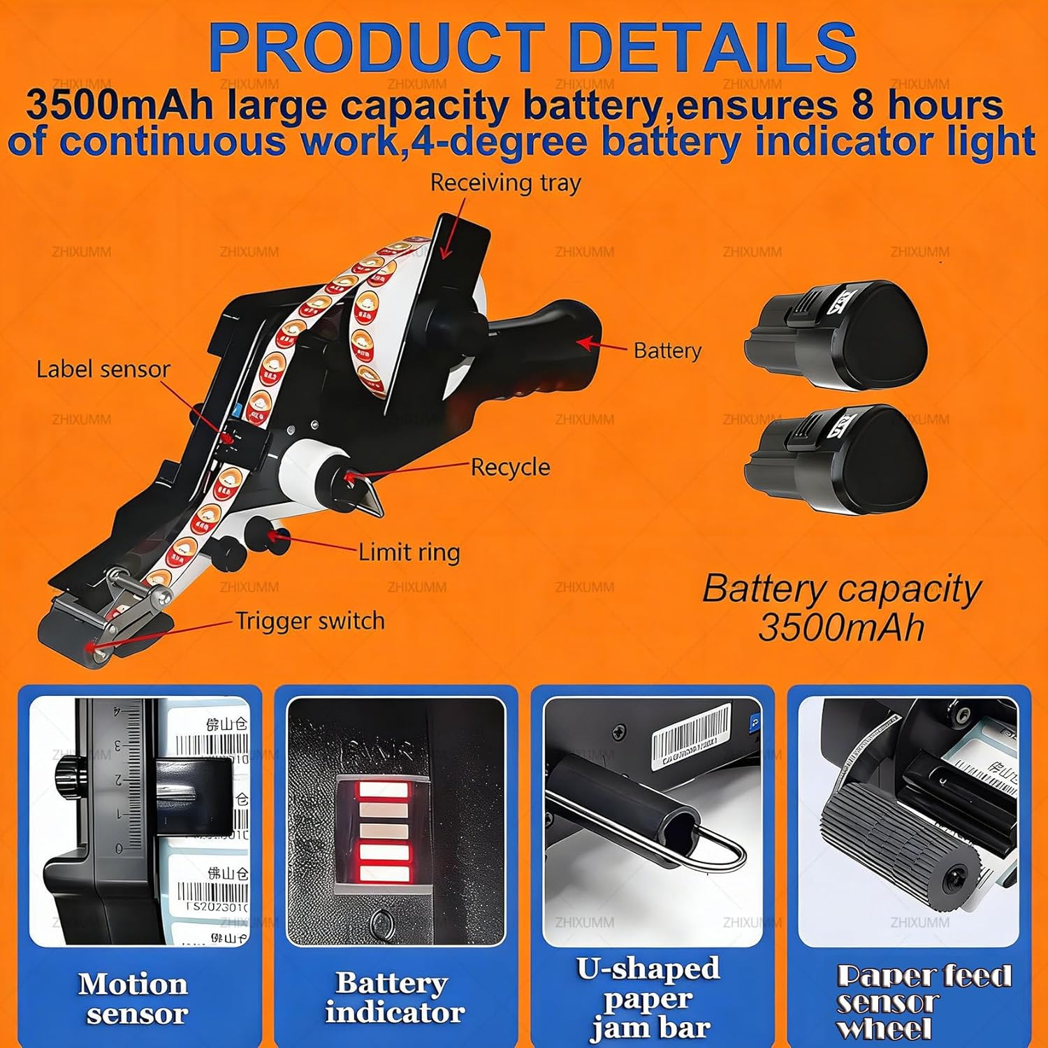 Portable Handheld Label Applicator, Automatic Label Dispenser,Round Bottle Labeling Machine, Speed Adjustable Electric Label Machine,With Auto-Sensing Wheel, For15-80mm Labelsfor Cosmetic Beverage