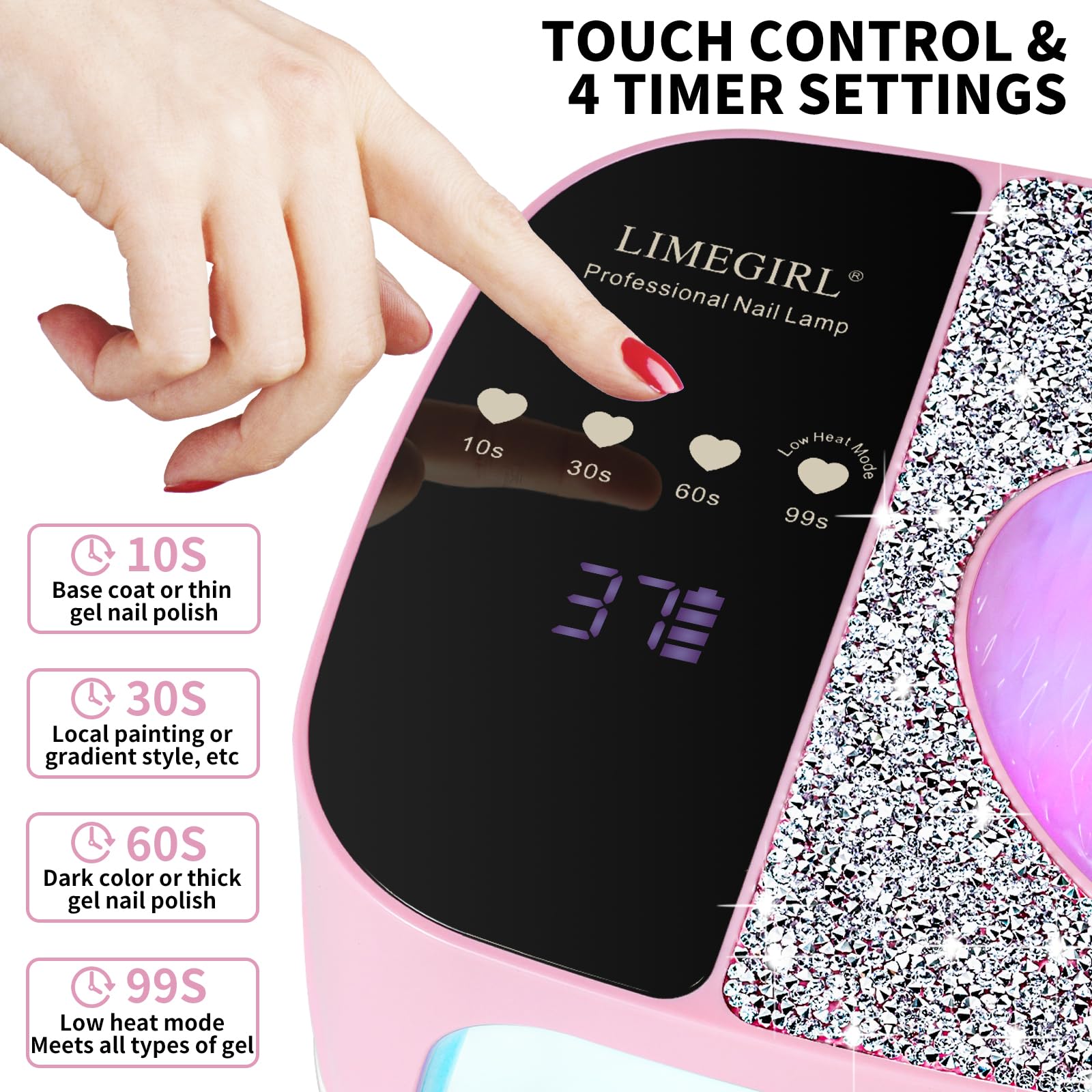 Amazon | LimeGirl コードレスネイルドライヤー ジェルポリッシュ用 UV