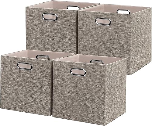 Contenedores de almacenamiento plegables, cubos de almacenamiento, cestas para estanterías de gabinete, cajones de tela gruesa.