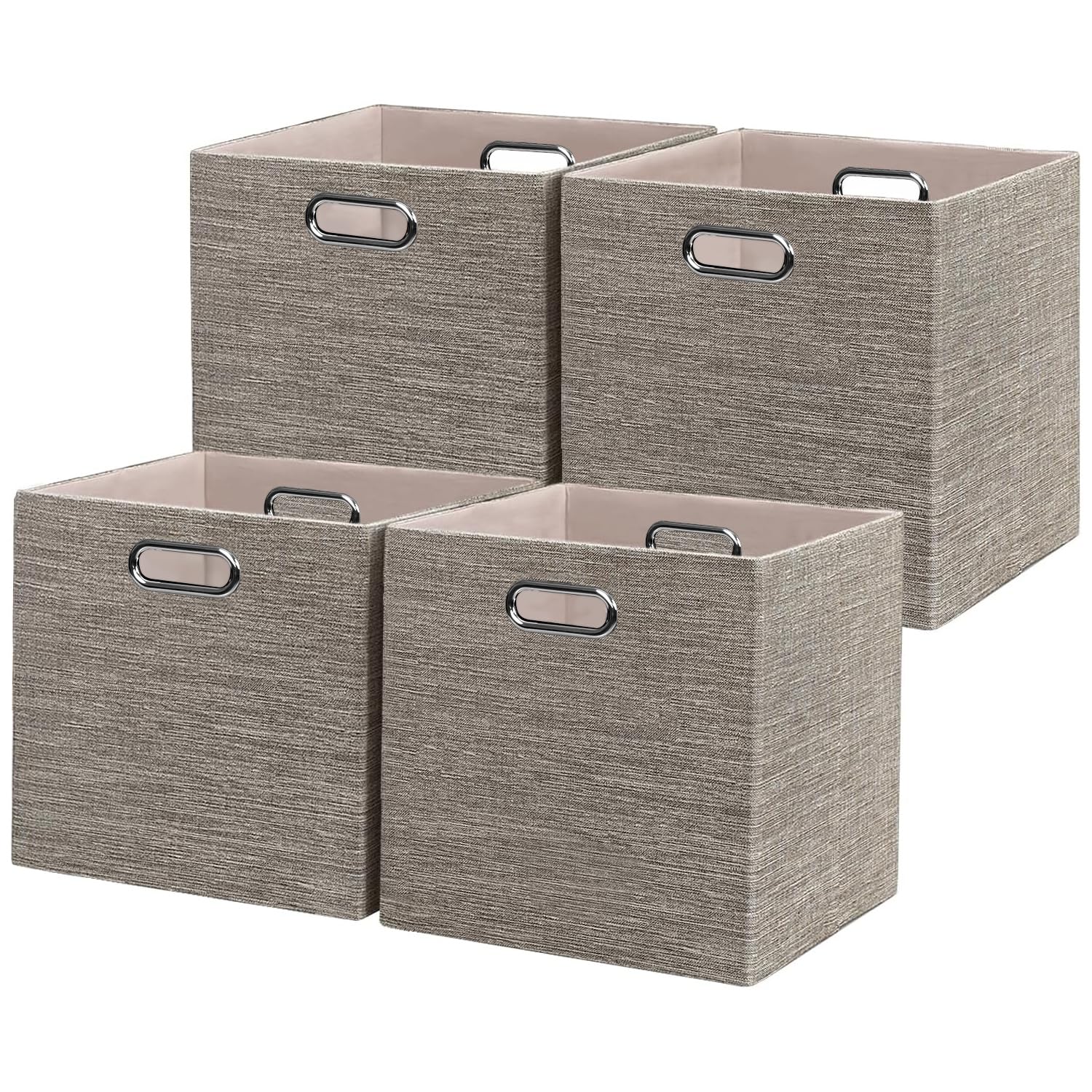 Posprica Storage Basket Bins, 12×12 Foldable Cube Boxes