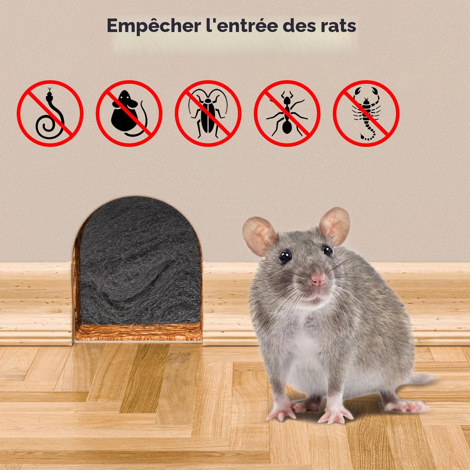 JIZZU 4 Rouleaux Laine d'Acier Grade 000, Paille de Fer Laine D'acier Anti Rongeur, Fil de Nettoyage Wire Wool pour Nettoyage Polissage Entretien et Finition du Bois