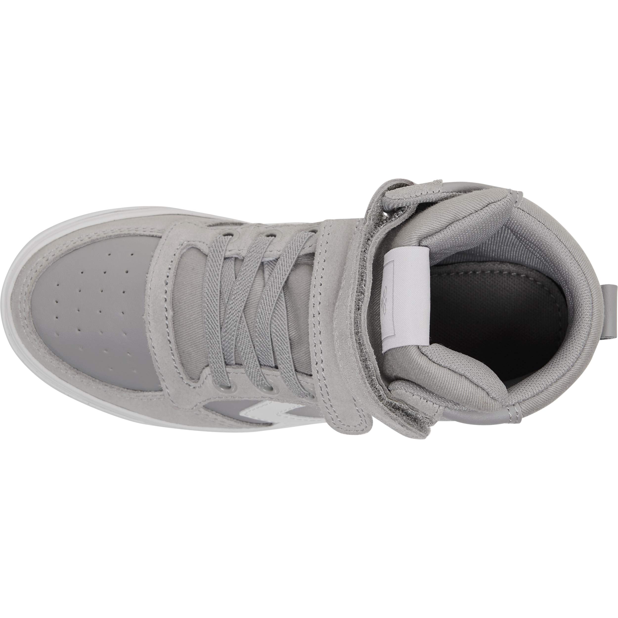 hummel Kids Slimmer Stadil Leather High Sneaker, Grey, Size 35
