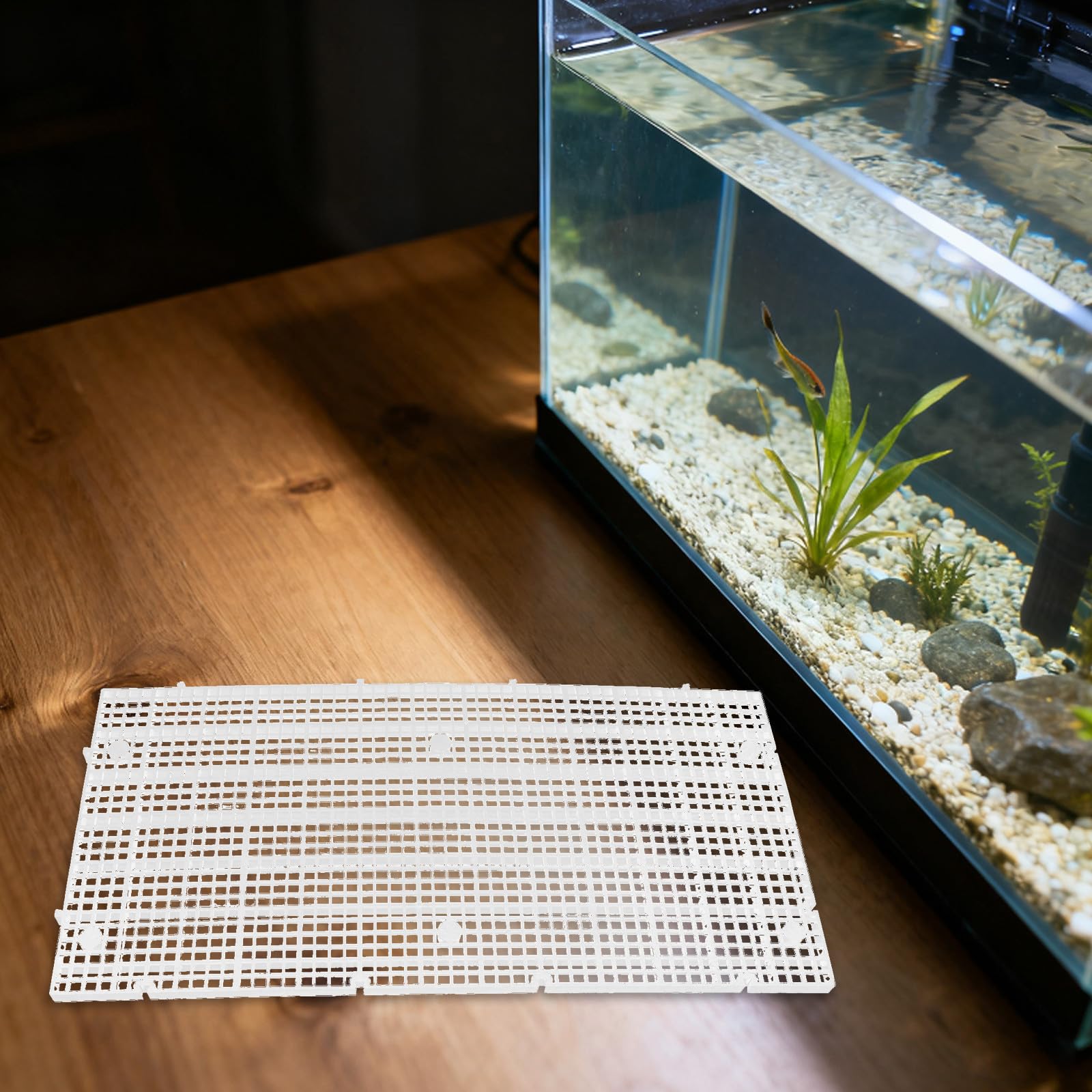 POPETPOP 15 Piezas Placa de Rejilla para Acuario Filtro, Plástico Blanco