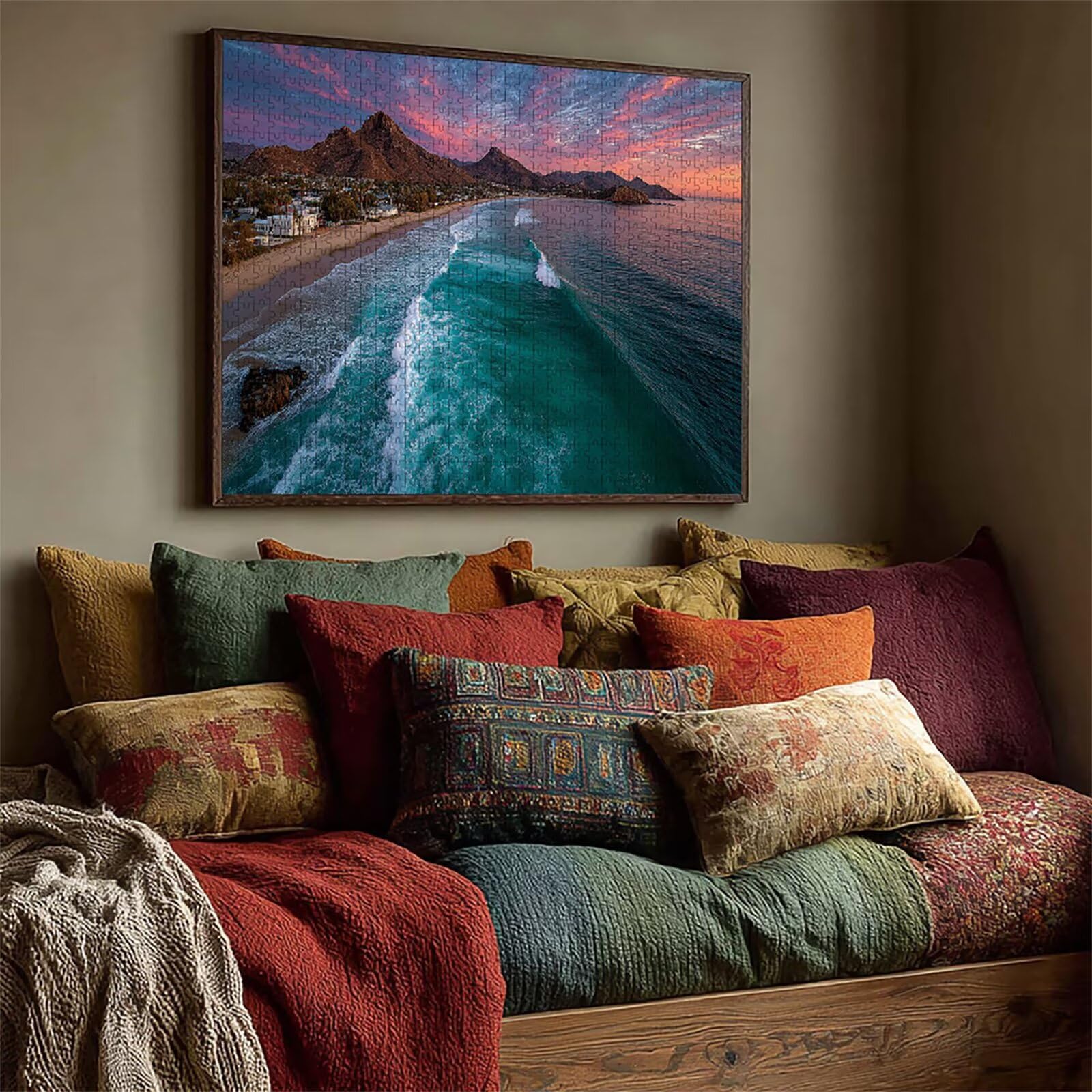 Puzzle Arte con Scatola Paesaggio, Onde Puzzle Legno 6000 Pezzi Adulti 179x105cm, Attività di Intrattenimento ad Alta Difficoltà, DIY Classici Gioco, Jigsaw Per Tutta La Famiglia, Regalo, M-4978