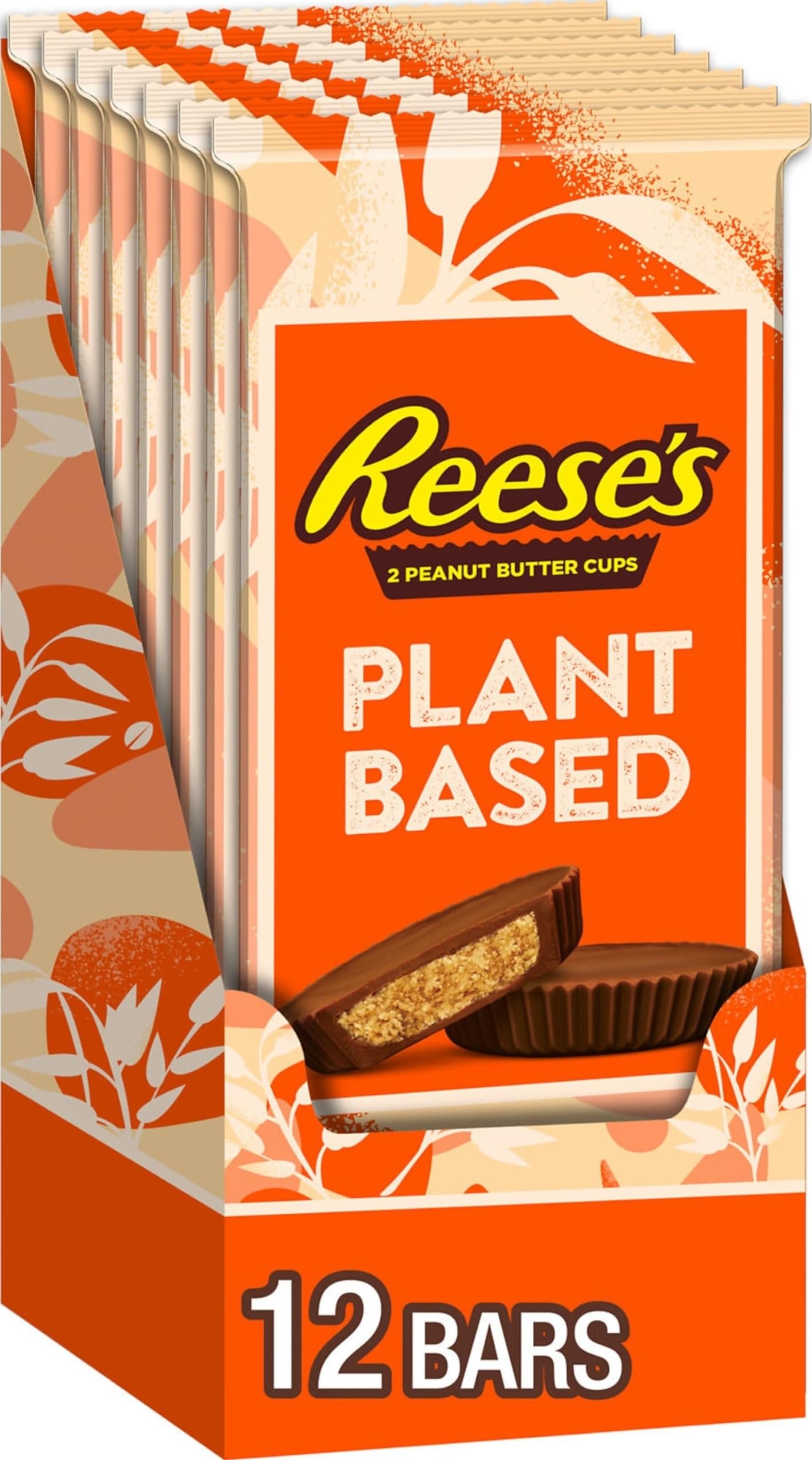 REESE'S Plant Based Oat Chocolate Confection Peanut Butter Cups, 12 ct | Plant Based Reese's Peanut Butter Cups with Oat Chocolate Confection Candy, Vegan Snack Packs for Lunches and Sharing