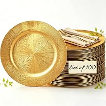 13'' Chargers for Dinner Plates, Gold Charger Plates Bulk 15pcs