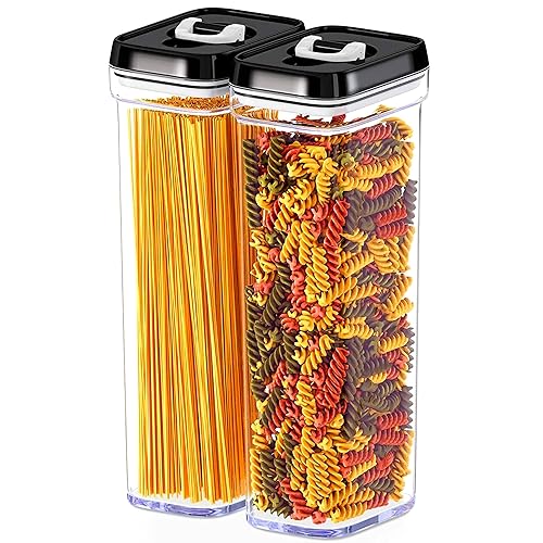 Spaghetti Canisters Plastic Black Lids